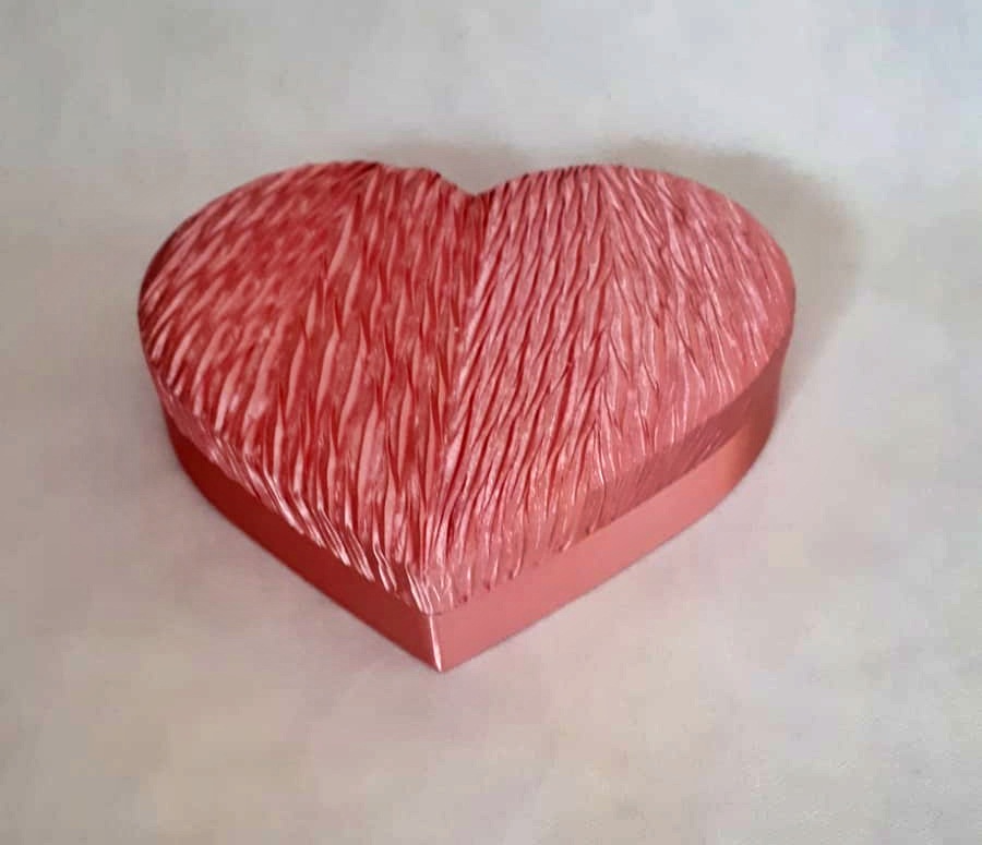 NR NO 3 PLİSELİ KUMAŞ KALP KUTU PEMBE