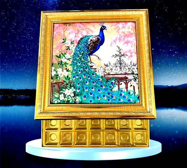 LB 49 GÖZLÜ KANVAS ALTIN VARAK EL İŞÇİLİĞİ ÇALIŞMASI 32*32 CM - 62