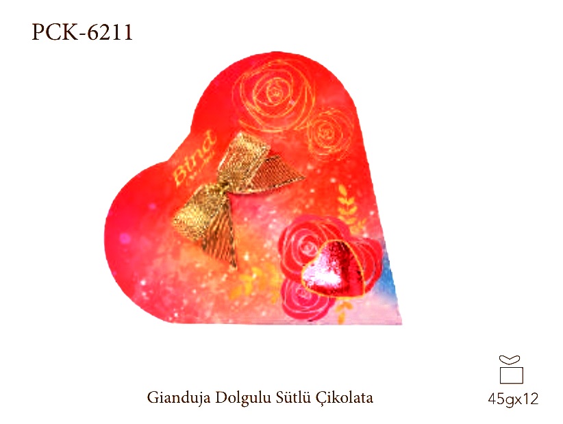 BİND PCK6211 GÜL DESENLİ MİNİ KALP 45 GR ADET (KUTU İÇİ 12 ADETTİR)