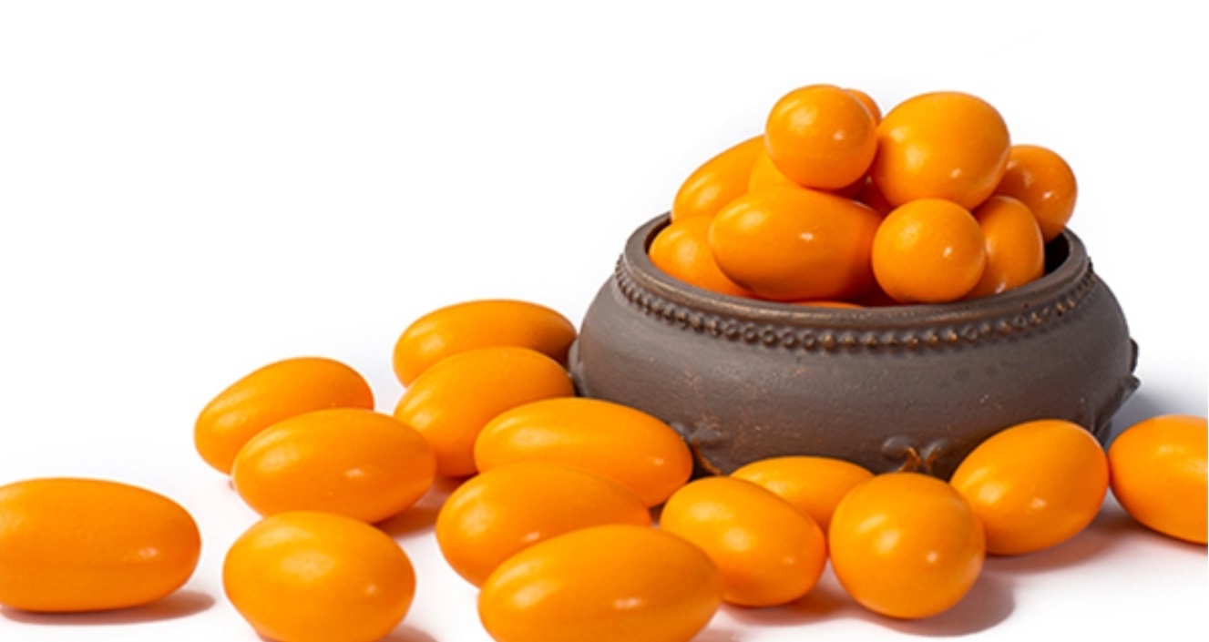 PKL YADA MR TURUNCU RENKLİ BADEM DRAJE (KG FİYATI 546 TL'DİR. KUTU İÇİ 3 KG'DİR)