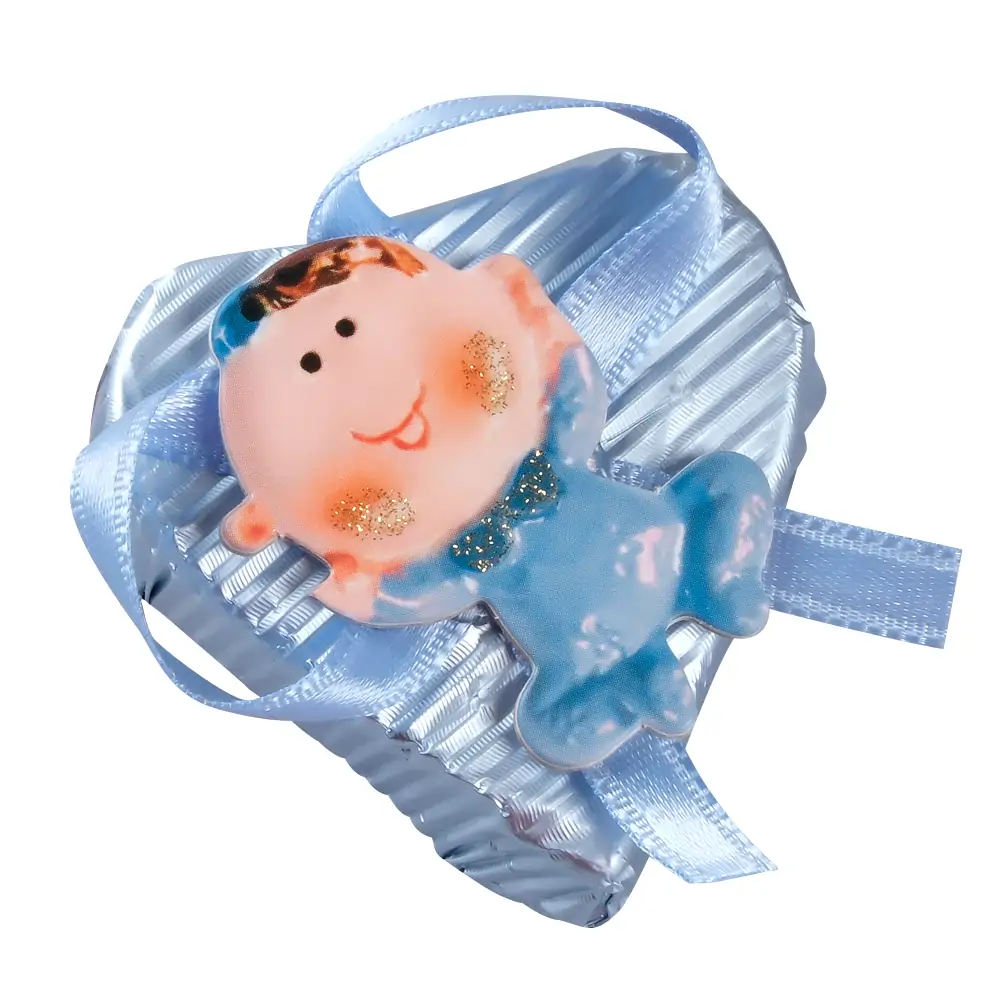 BOLÇİ -- K054 / MAVİ Dekorlu Kalp Bebekli Spesiyal (KG FİYATI 1198 TL'DİR. KOLİ İÇİ 2 KG'DİR.)