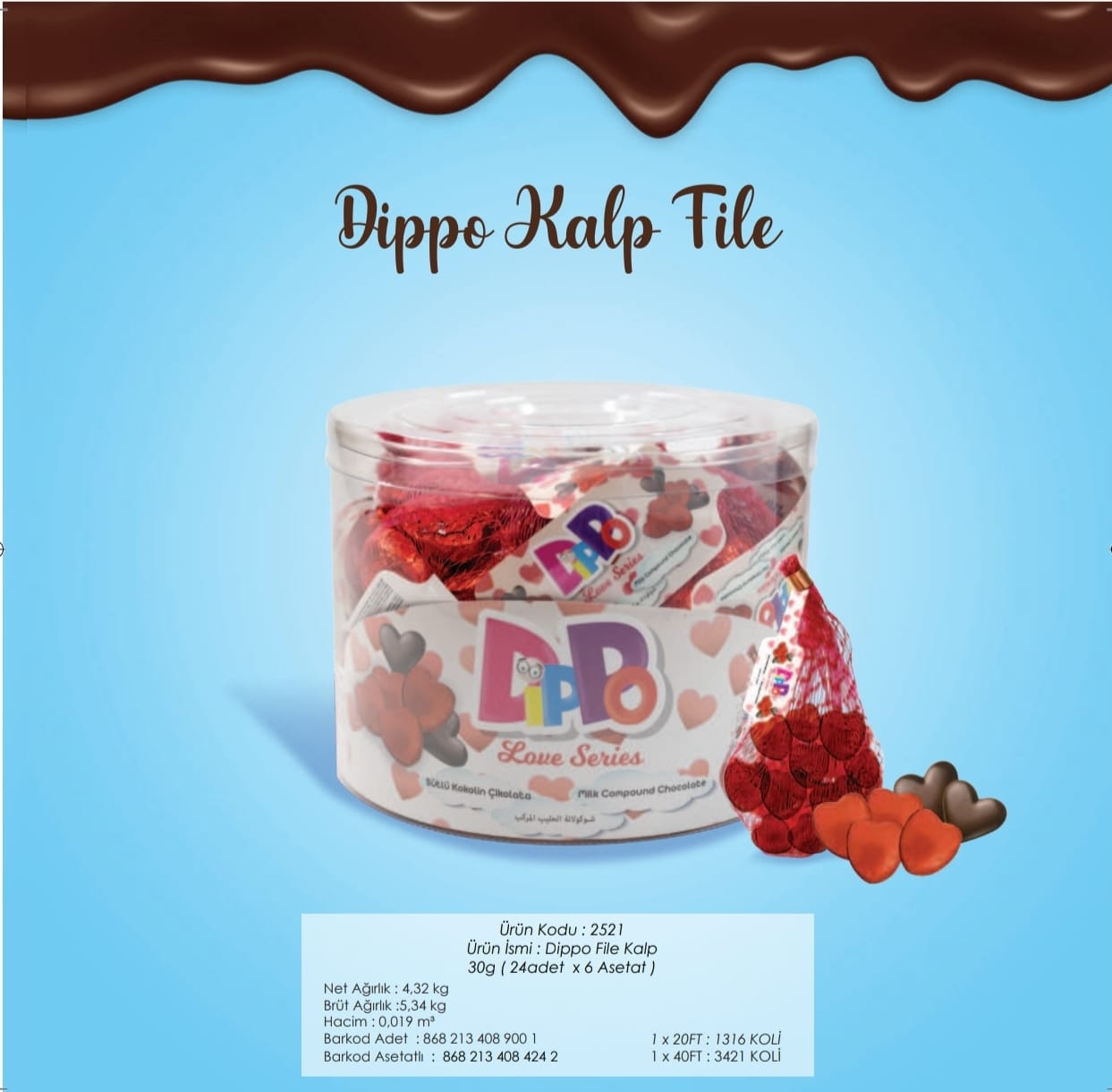 DİPPO FİLE KALP ASETAT 30 GR (ADET FİYATI 12.50 KRŞ'TUR. DİSPLAY İÇİ 24 ADETTİR)
