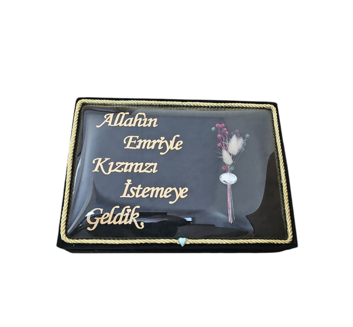 YC BOMBELİ CAM DİKDÖRTGEN KIZ İSTEME SİYAH