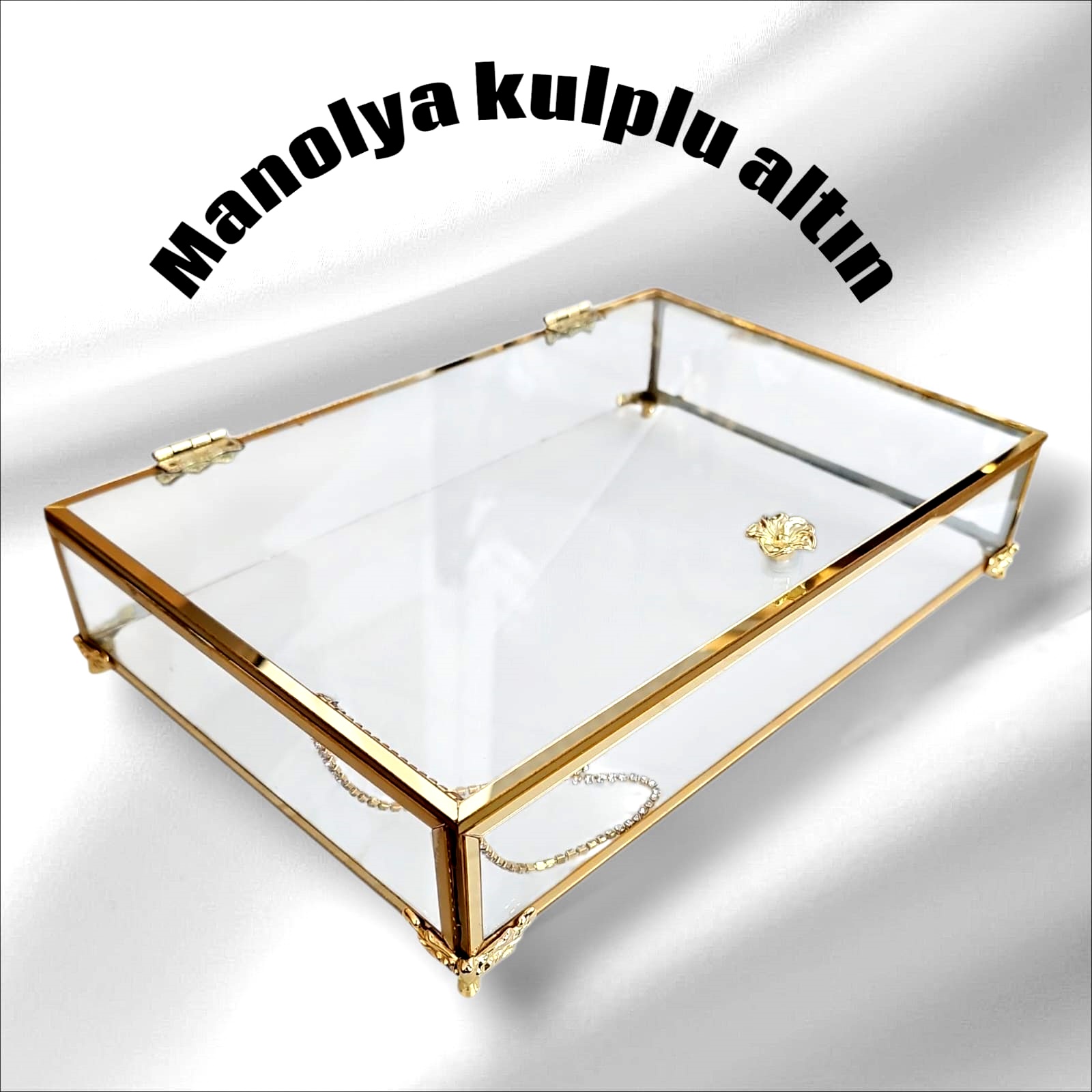KDD PERLA ÇİÇEK KULPLU AYAKLI ALTIN GONDOL (25*16) - 9223 - (0402)