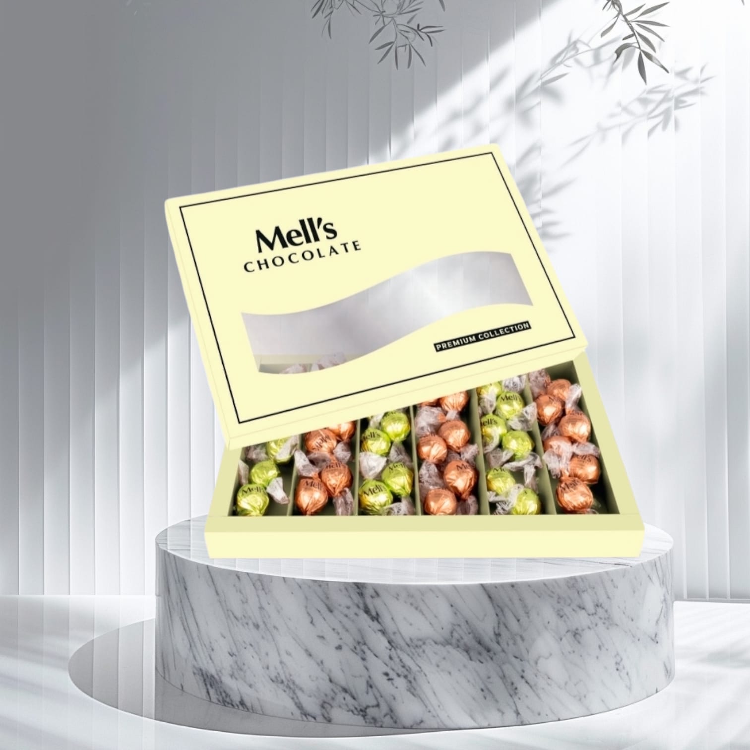 MELL'S CHOCOLATE HEDİYELİK KUTU 420 GR ANTEP FISTIKLI- FINDIKLI SÜTLÜ ÇİKOLATA MİX (ADET FİYATIDIR. KOLİ İÇİ 8 ADETTİR)