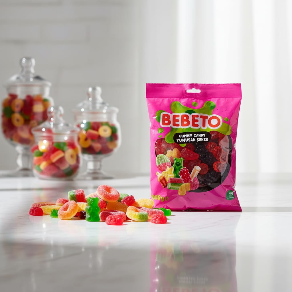 BEBETO JELİBON BÖĞÜRTLEN SİYAH KIRMIZI ORTA BOY 1000 GR -94