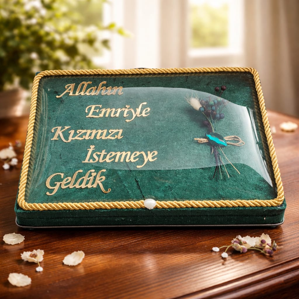 YC BOMBELİ CAM DİKDÖRTGEN KIZ İSTEME YEŞİL