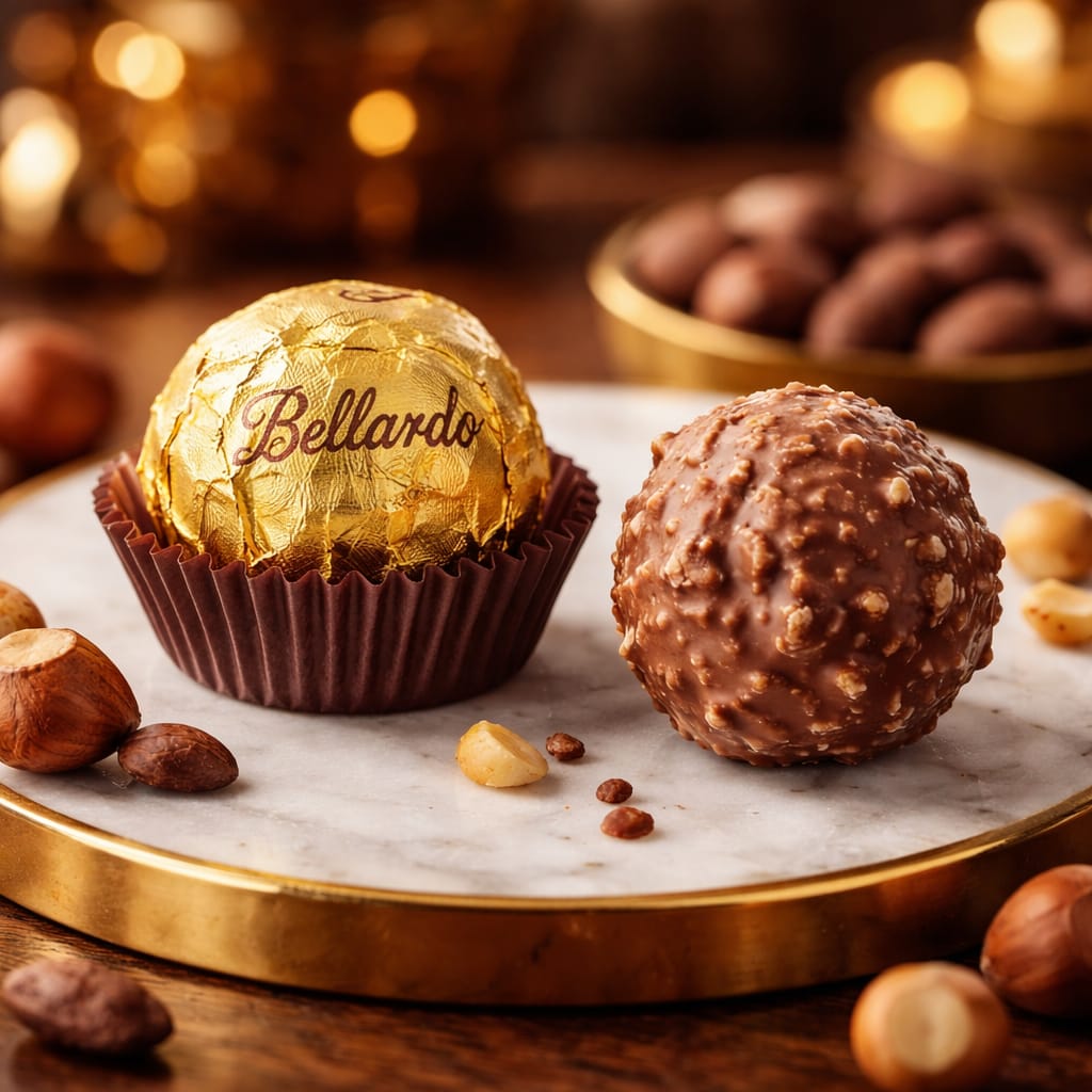 BELLARDO ALTIN BÜTÜN FINDIKLI VE ÇİKOLATA KAPLAMALI TRÜF (KG FİYATI 1170 TL 'DİR. KOLİ İÇİ 5 KG'DİR)- ÜRÜNLERİN KULLANIM YERİ VE AMACI ÖRNEK OLMASI ADINA FOTOLAR EKLENMİŞTİR. - 918