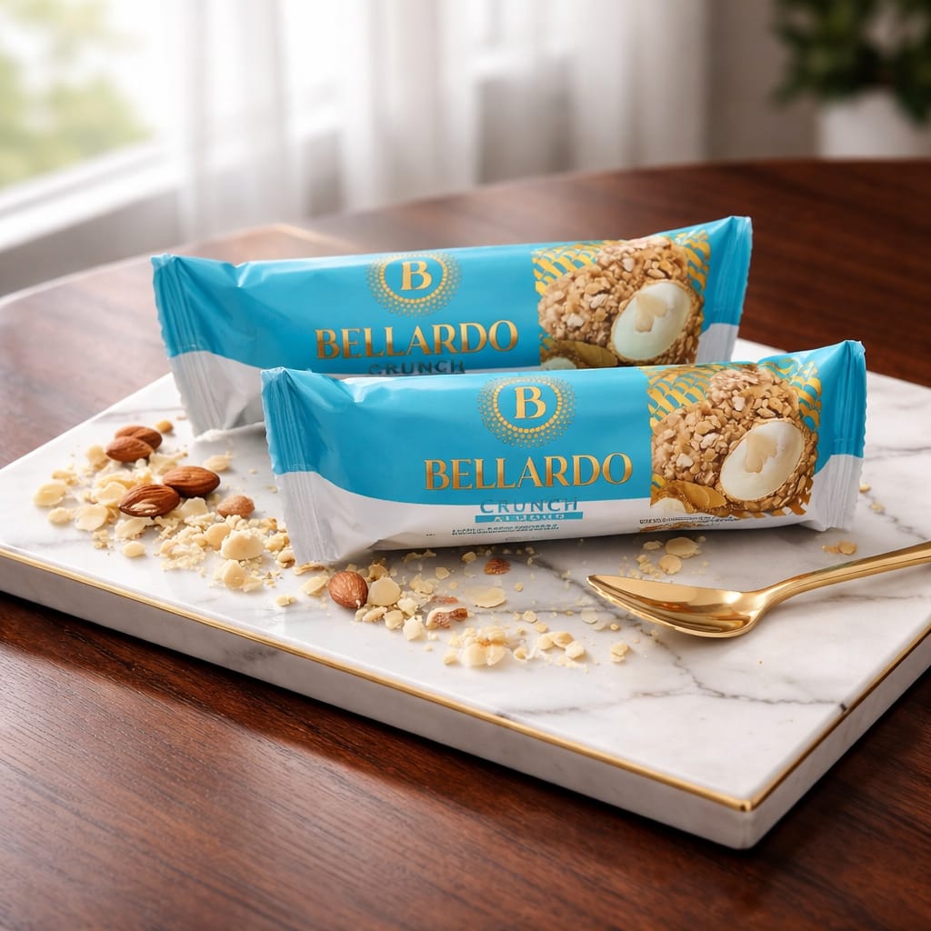 BELLARDO 3'LÜ PAKET 30 GR İÇİ BÜTÜN BADEMLİ DIŞI CRUNCH KAPLAMALI KREMA DOLGULU TRÜF (ADET FİYATI 32 TL'DİR. KUTU İÇİ 16 ADETTİR) -- 19879