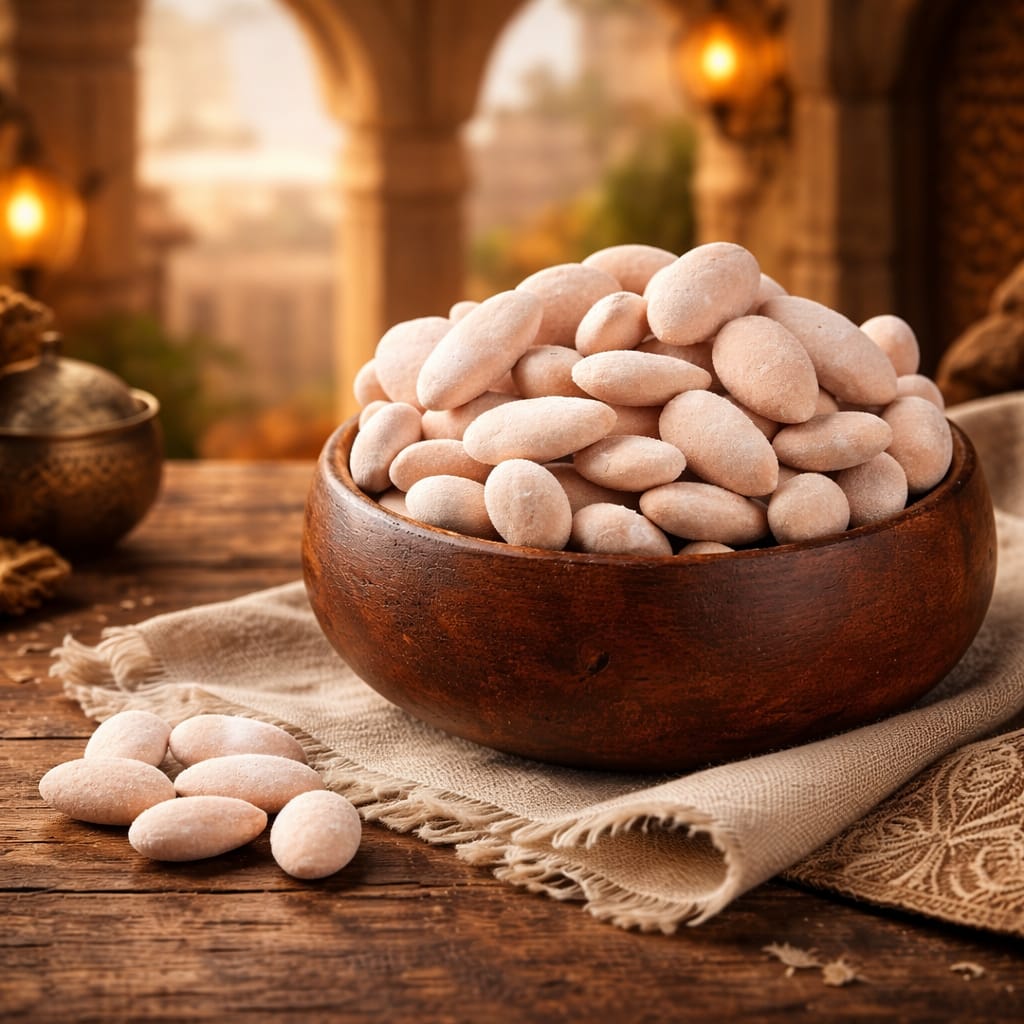 PREMIUM MARDİN YÖRESEL TARÇINLI BADEM ŞEKERİ (KG FİYATI 498 TL'DİR. KOLİ İÇİ 3 KG'DIR)