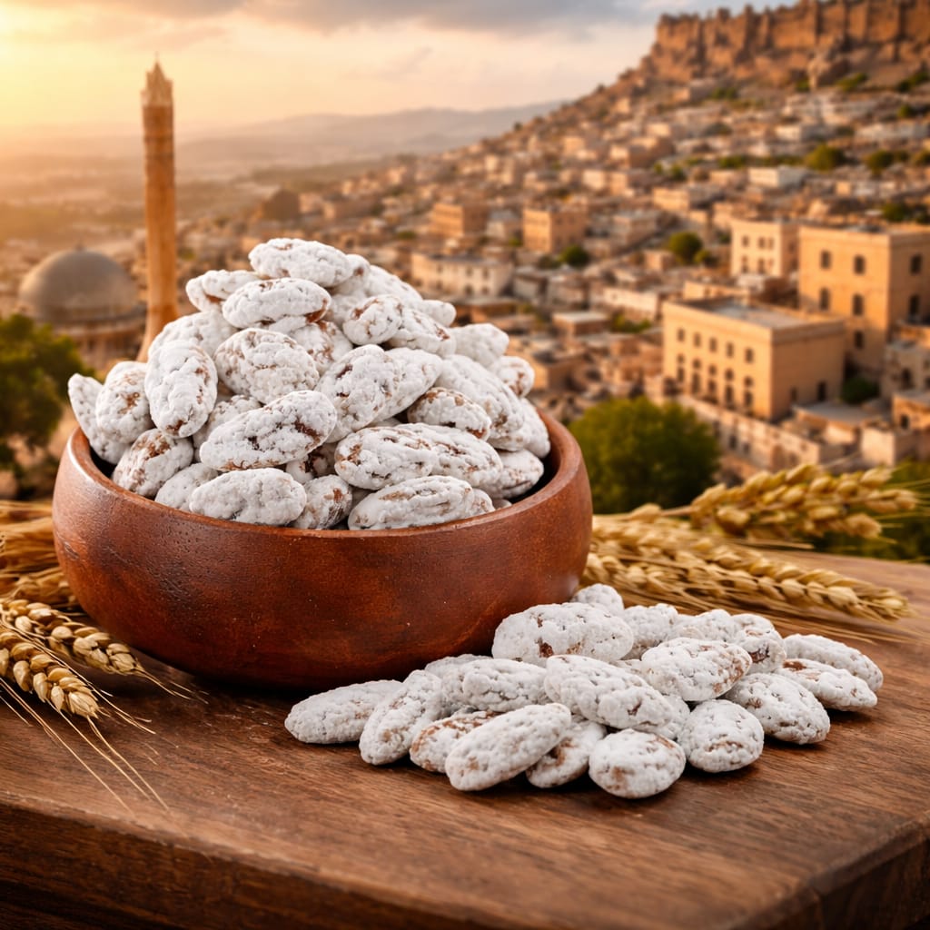 PREMIUM MARDİN YÖRESEL PÜTÜRLÜ KREMALI BADEM ŞEKERİ (KG FİYATI 565 TL'DİR. KOLİ İÇİ 3 KG'DIR)