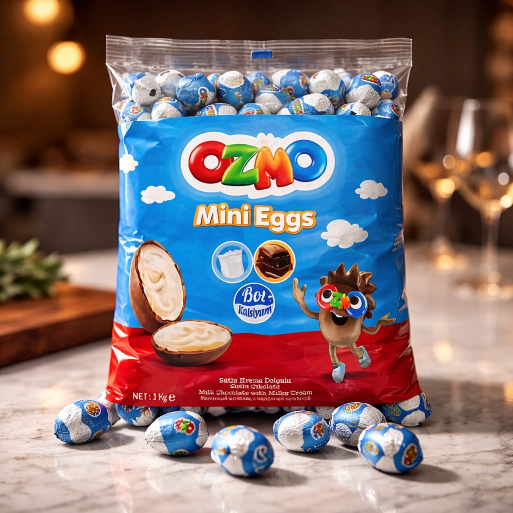 ŞÖLEN OZMO MİNİ EGGS POŞET 1000 GR (KG FİYATI 850 TL 'DİR. KOLİ İÇİ 6 PAKETTİR)