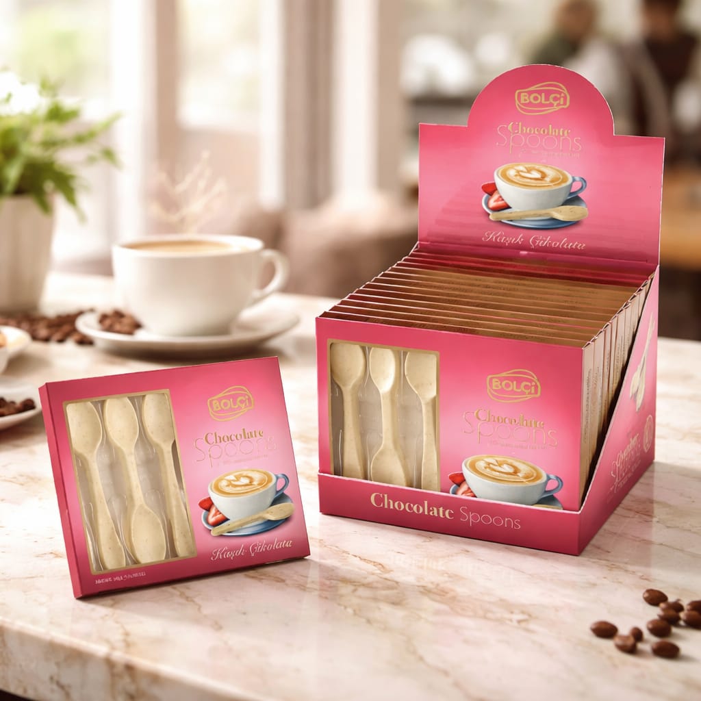 BOLÇİ -- BK174 Çilekli Vanilyalı Beyaz Kaşık Çikolata 54g (ADET FİYATI 83 TL'DİR. DİSPLAY İÇİ 12 ADETTİR)