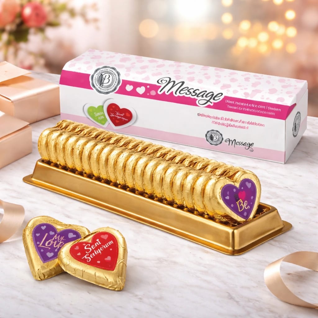 BOLÇİ -- CK198 MESAJLI KALP ÇİKOLATA PAKET 21GRx20 ADET (ADET FİYATI 26 TL'DİR)