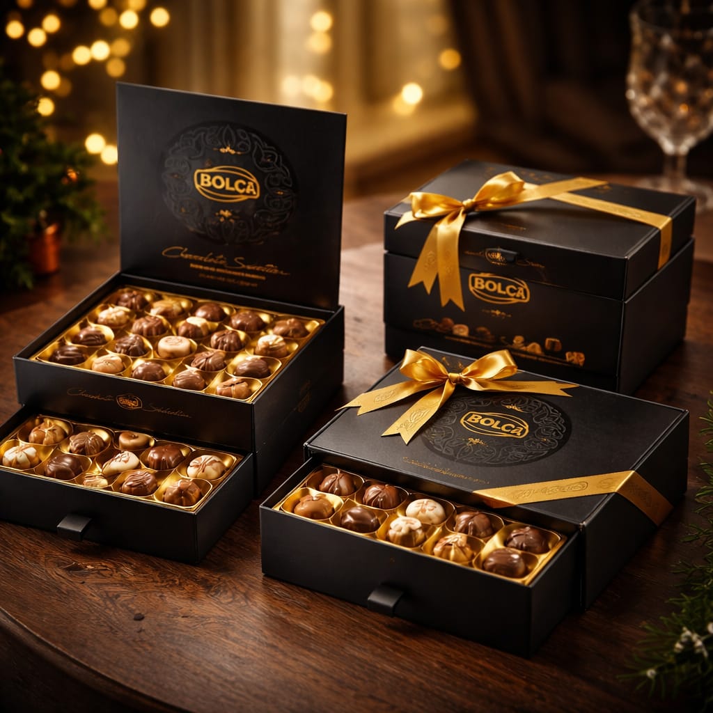 BOLÇİ -- CH198 Chocolate Selection 460g (Çekmeceli Kutu) Siyah (ADET FİYATIDIR. KOLİ İÇİ 4 ADETTİR)