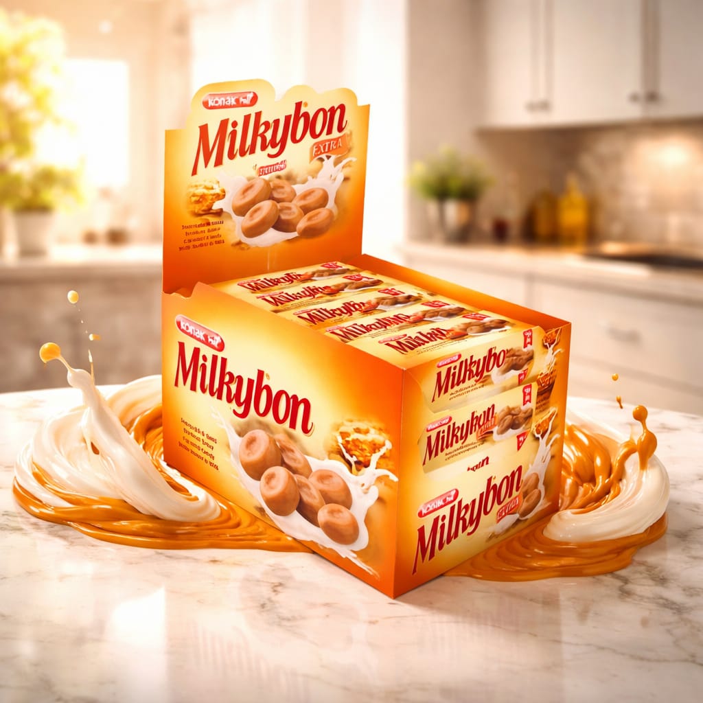 KONAK 2898 -- MİLKYBON EXTRA FİŞEK-TEREYAĞLI-SÜTLÜ BONBON 45 GR (ADET FİYATI 9.50 KRŞ'TUR. DİSPLAY İÇİ 24 ADETTİR) 300004