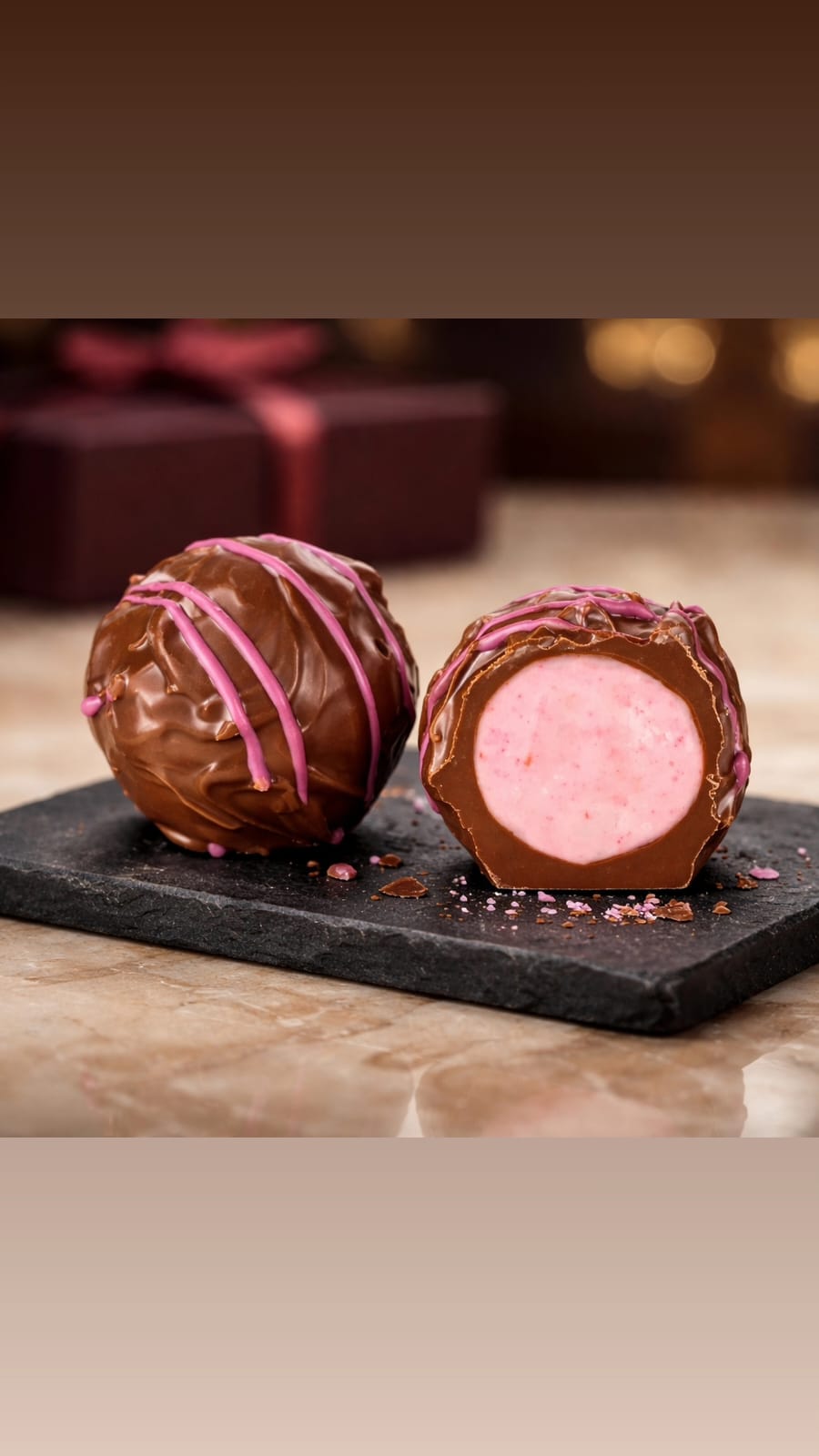BOLÇİ -- C151 / Frambuazlı Sütlü Trüf (KG FİYATI 912 TL'DİR. KOLİ İÇİ 2 KG'DİR)