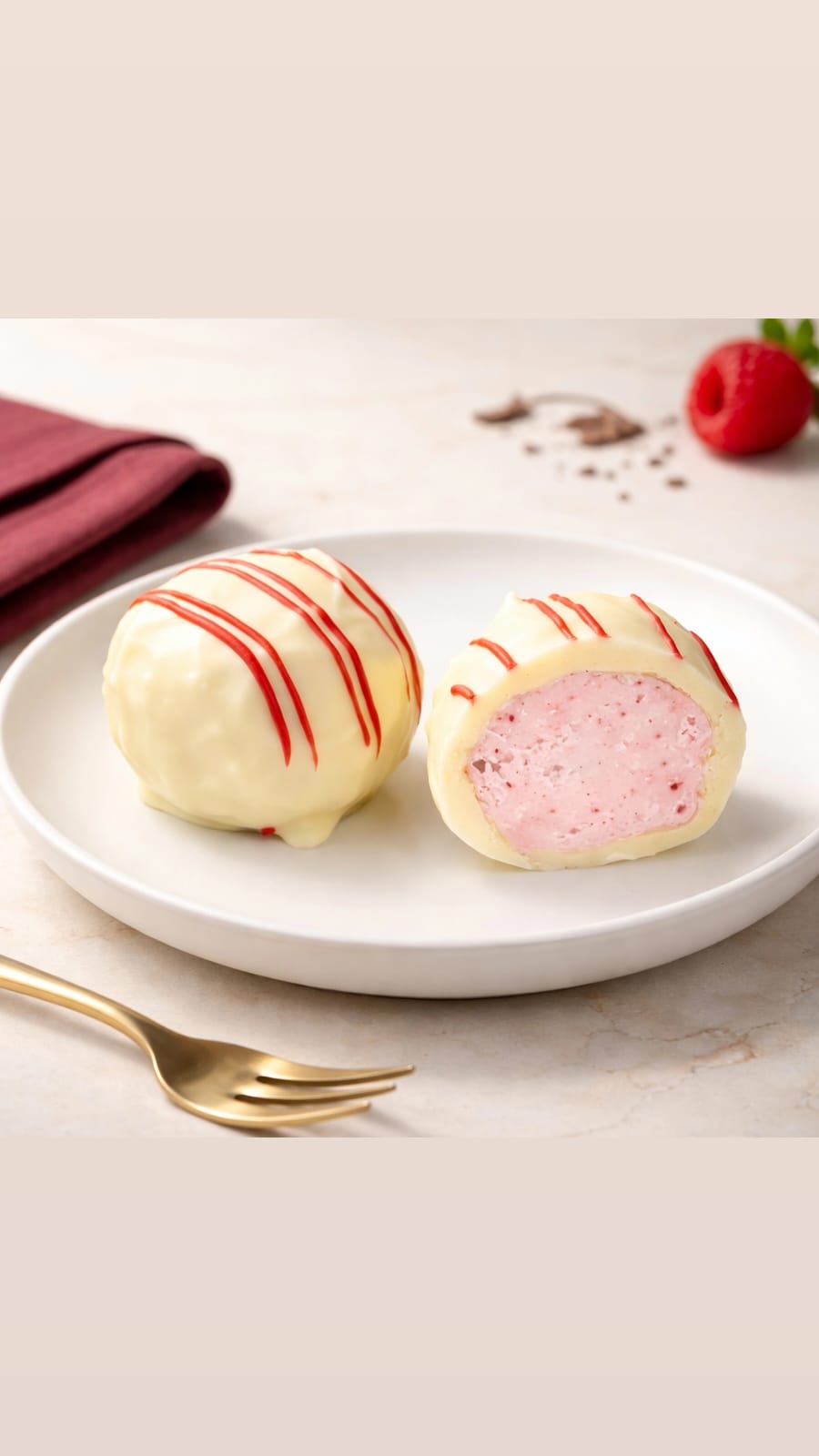 BOLÇİ -- C162 / Vişneli Beyaz Trüf (KG FİYATI 892 TL'DİR.KUTU İÇİ 2 KG 'DİR)