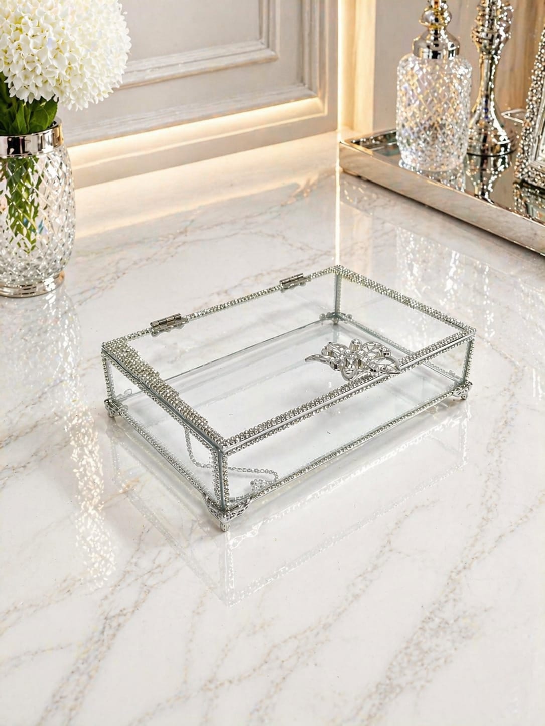 KDD GÜMÜŞ BROCHE TAŞLI AYAKLI 25*16 CM - (0502) - 1007