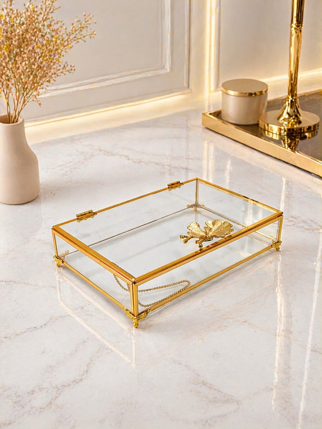 KDD ALTIN KELEBEK TAŞSIZ AYAKLI 30*20 CM - 227 - (0503)