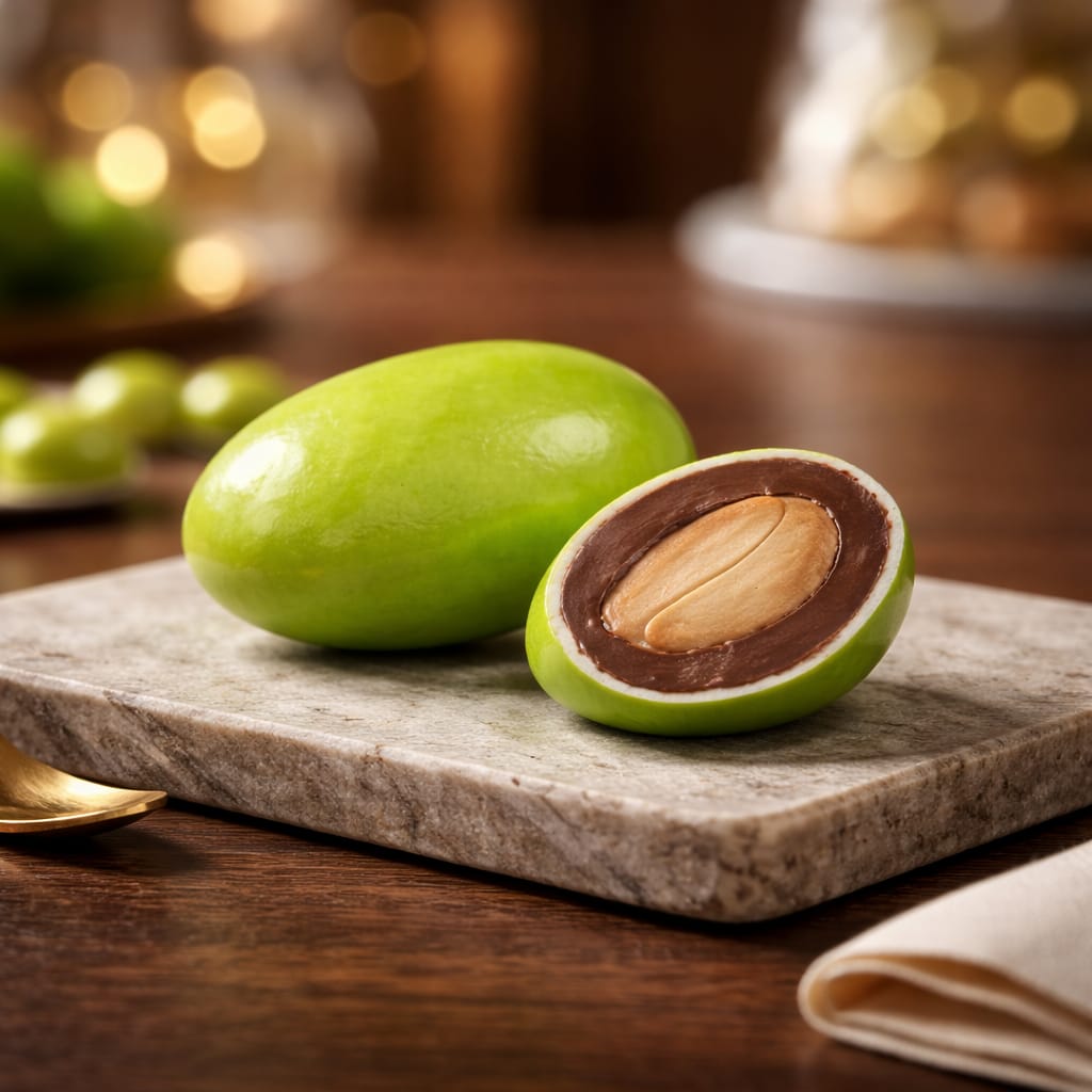BOLÇİ -- D051 / Renkli Badem Draje YEŞİL (KG FİYATI 720 TL'DİR. KOLİ İÇİ 3 KG'DİR) (Kopya) (Kopya)