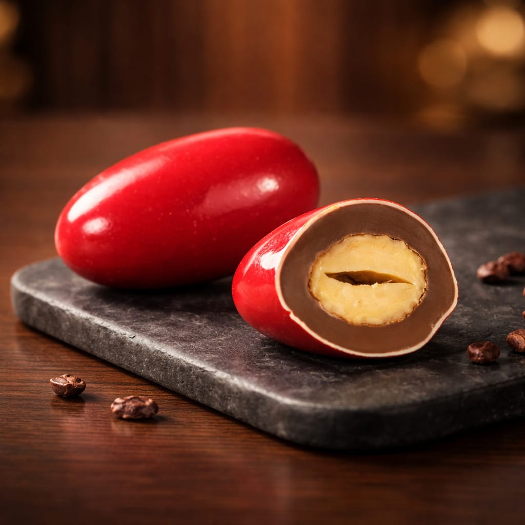 BOLÇİ -- D234 / Renkli Badem Draje KIRMIZI (KG FİYATI 720 TL'DİR. KOLİ İÇİ 3 KG'DİR)