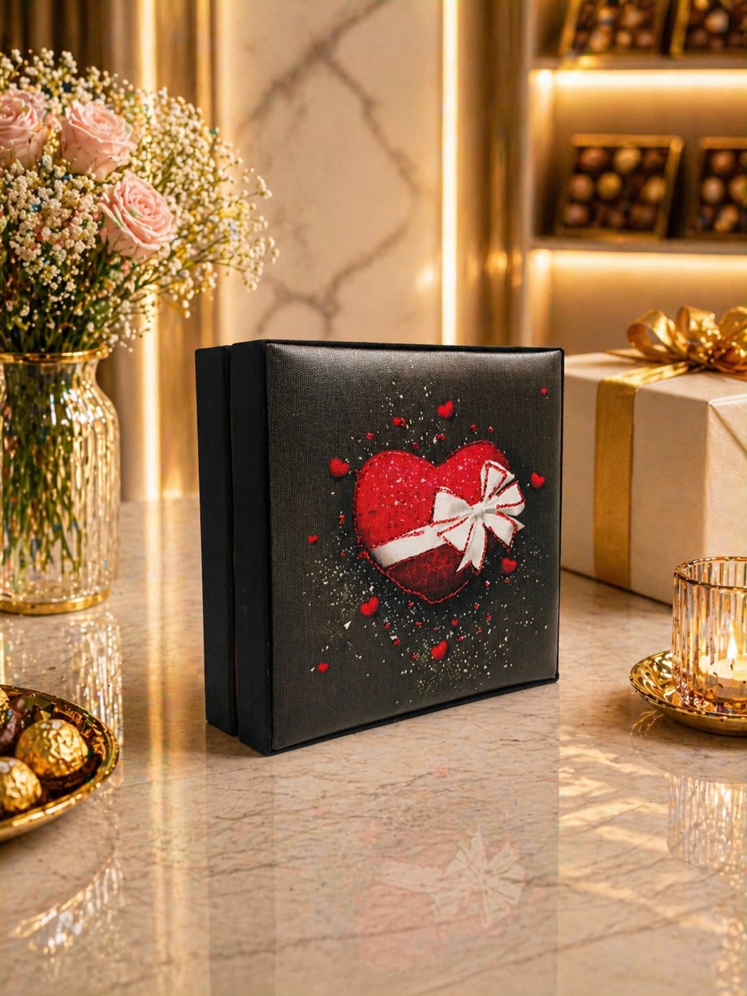 LB 16 GÖZLÜ SEVGİLİLER GÜNÜ KANVAS SİMLİ EL ÇALIŞMASI 20*20 CM  - 1011