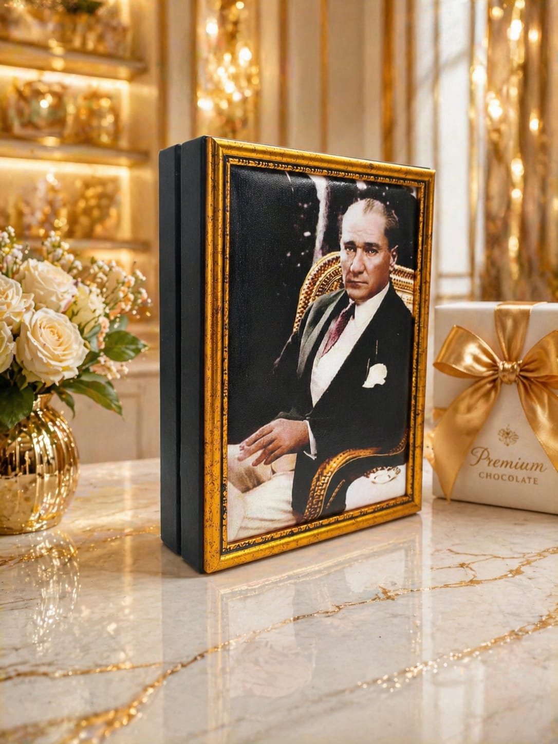 LB 24 GÖZLÜ KANVAS ALTIN VARAK EL İŞÇİLİĞİ ÇALIŞMASI 22*30 CM -30