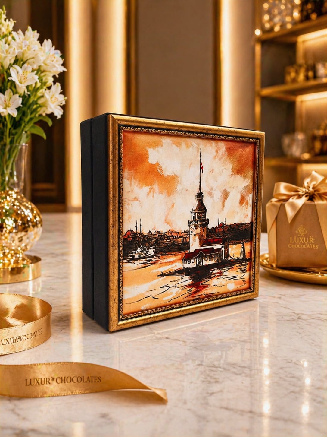LB 25 GÖZLÜ KANVAS ALTIN VARAK EL İŞÇİLİĞİ ÇALIŞMASI 30*30 CM - 1075