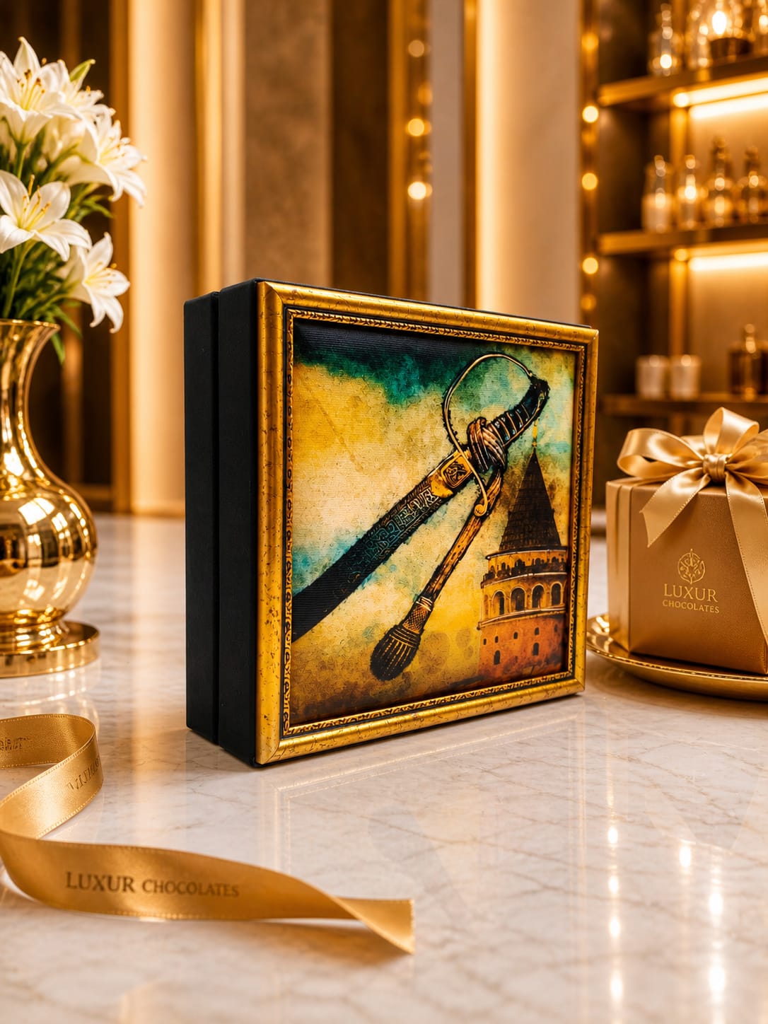 LB 25 GÖZLÜ KANVAS ALTIN VARAK EL İŞÇİLİĞİ ÇALIŞMASI 30*30 CM - 1061