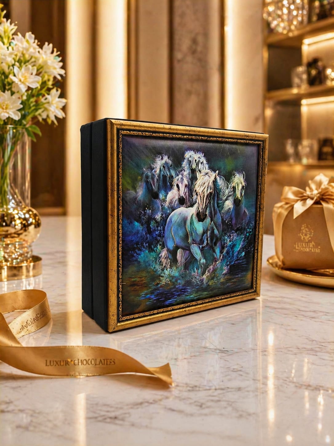 LB 25 GÖZLÜ KANVAS ALTIN VARAK EL İŞÇİLİĞİ ÇALIŞMASI 30*30 CM - 1077