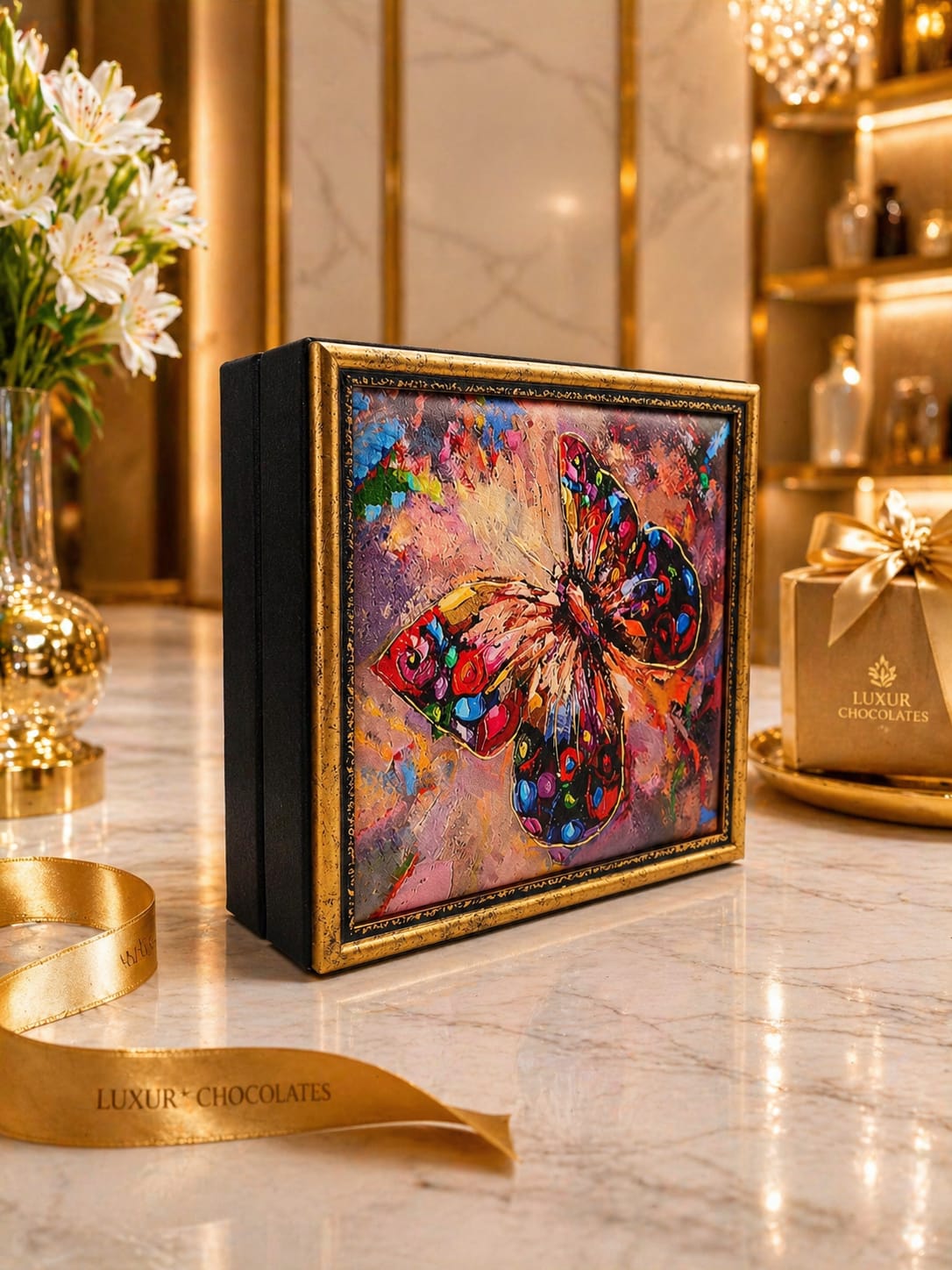 LB 25 GÖZLÜ KANVAS ALTIN VARAK EL İŞÇİLİĞİ ÇALIŞMASI 30*30 CM - 107665