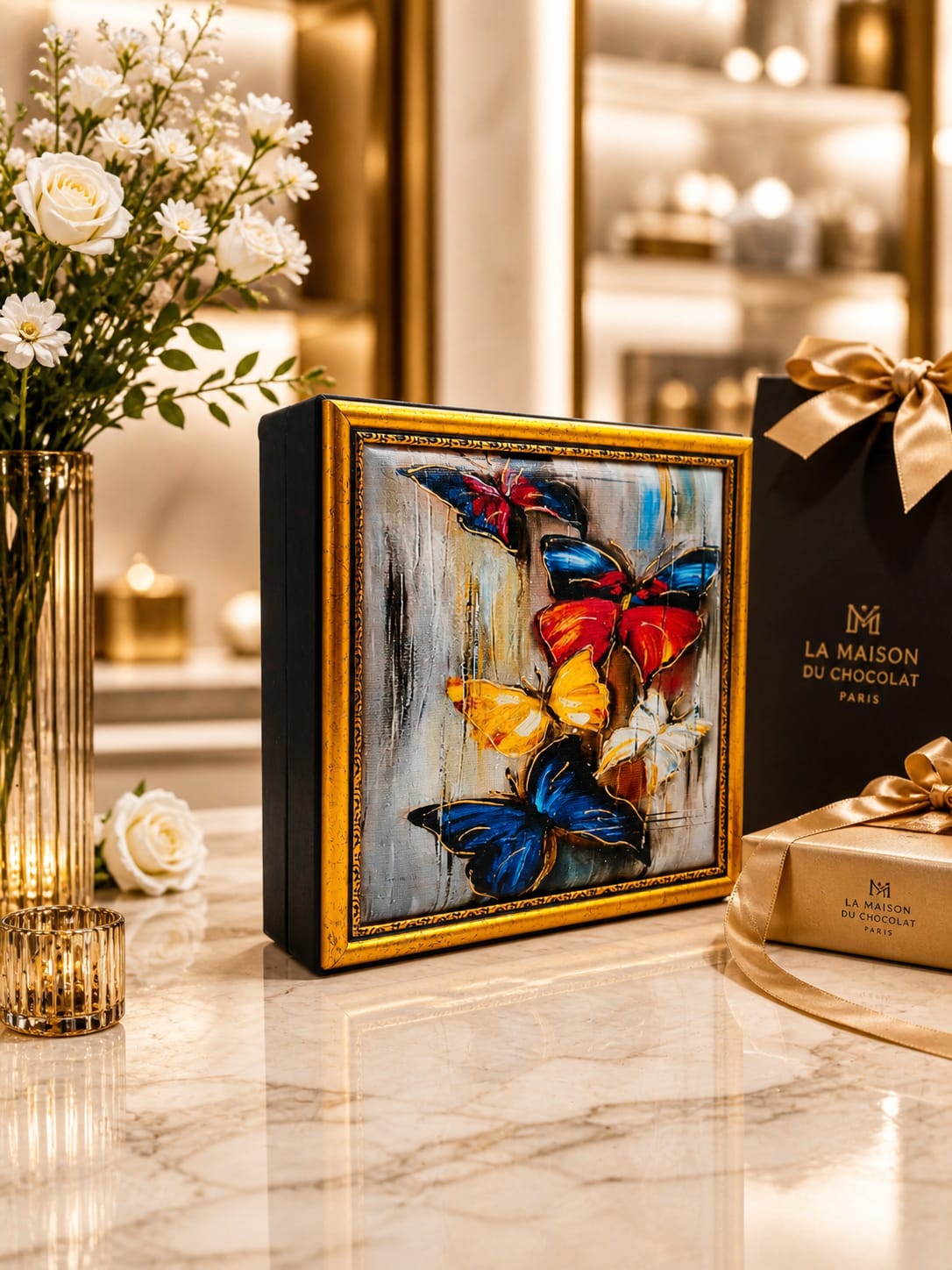 LB 25 GÖZLÜ KANVAS ALTIN VARAK ÇALIŞMASI 30*30 CM-100