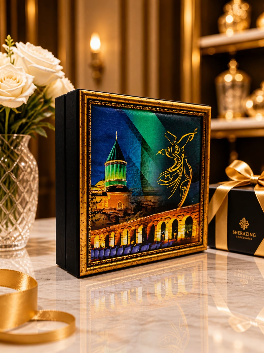LB 25 GÖZLÜ KANVAS ALTIN VARAK EL İŞÇİLİĞİ ÇALIŞMASI 30*30 CM -160
