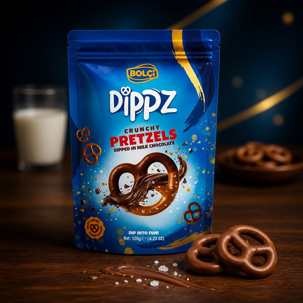 BOLÇİ -- BK238 Sütlü Çikolata Kaplı Pretzel 120g ( KOLİ İÇİ 12 ADETTİR)