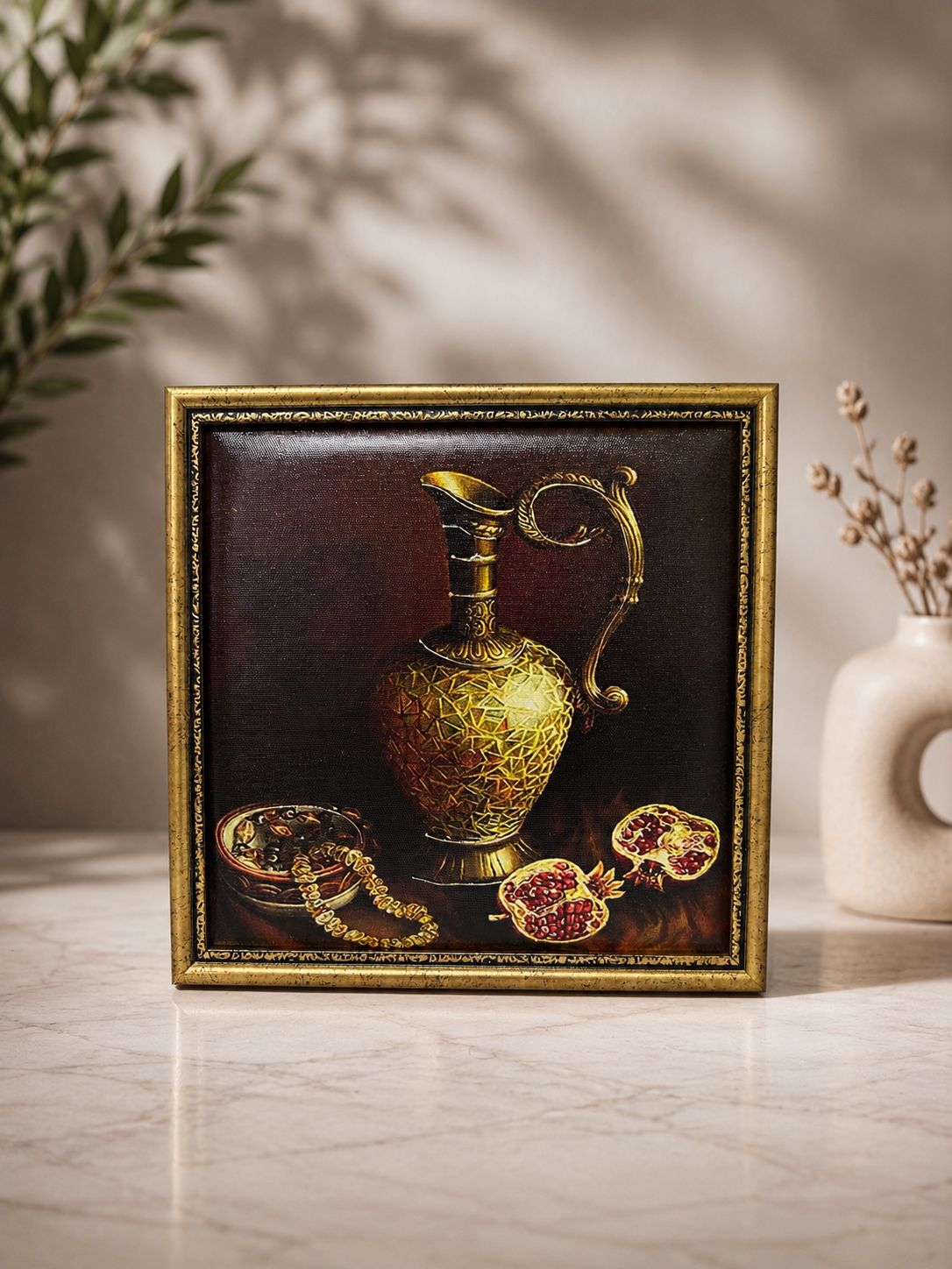LB 25 GÖZLÜ KANVAS ALTIN VARAK EL İŞÇİLİĞİ ÇALIŞMASI 30*30 CM - 19877