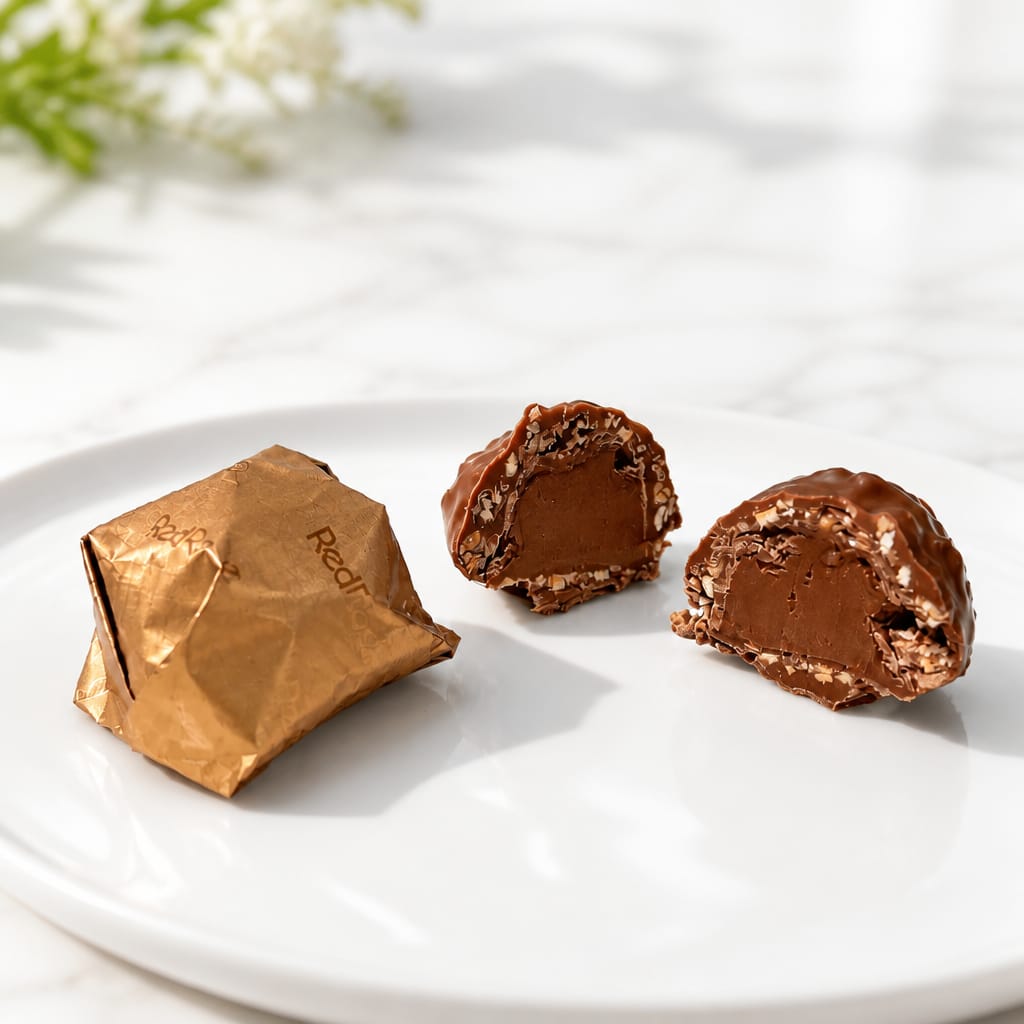 REDROSE LUXURY NUTELLA FINDIKLI ROCHER SÜTLÜ (KG FİYATIDIR. KOLİ İÇİ 3.5 KG'DİR) - ÜRÜN KODU 1471