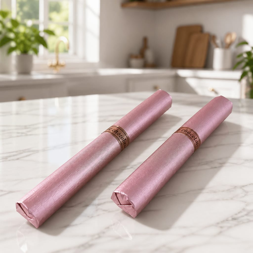 NUİT CHOCOLATE PEMBE SARGILI ANTEP FISTIKLI KROKAN UZUN BOY (KG FİYATI 1300 KOLİ İÇİ 2 KG'DİR)