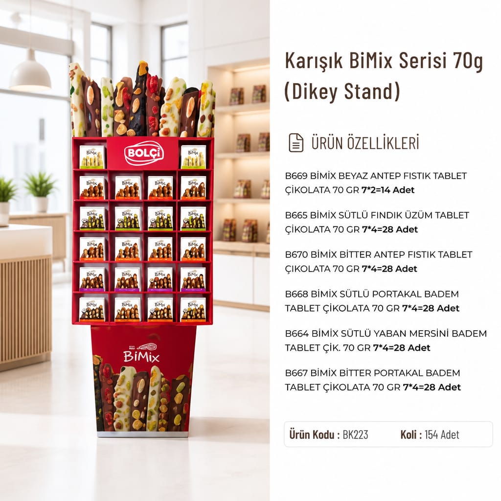 BOLÇİ -- BK223 Karışık BiMix Serisi 70g (DİKEY STAND STAND İÇİ 154 ADETTİR)