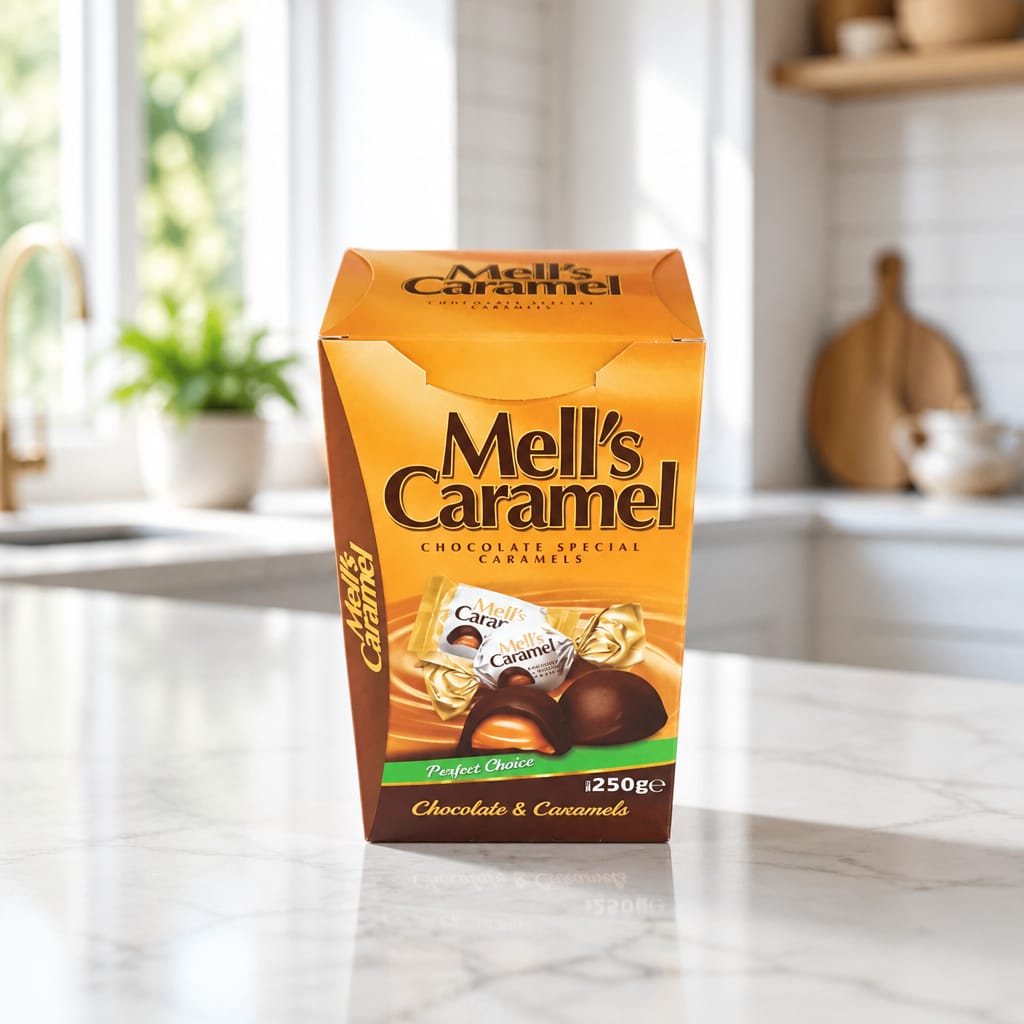MELL'S CARAMEL 250 GR POŞET GERÇEK ÇİKOLATA 2210 (ADET FİYATIDIR KOLİ İÇİ 24 ADETTİR)